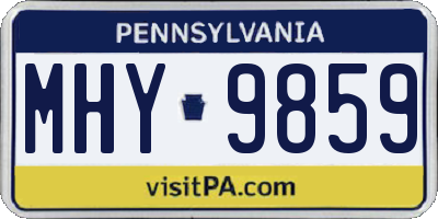 PA license plate MHY9859