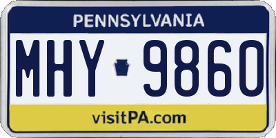 PA license plate MHY9860