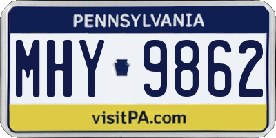 PA license plate MHY9862