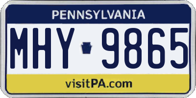 PA license plate MHY9865