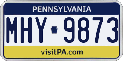 PA license plate MHY9873