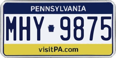 PA license plate MHY9875