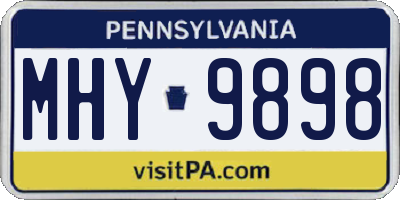 PA license plate MHY9898