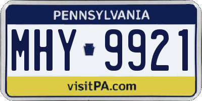 PA license plate MHY9921
