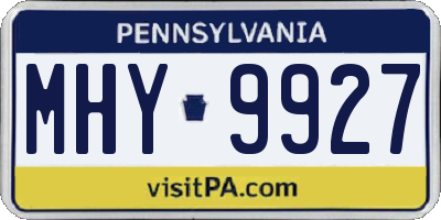 PA license plate MHY9927
