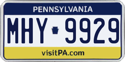 PA license plate MHY9929