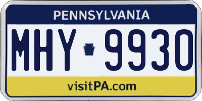 PA license plate MHY9930
