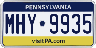 PA license plate MHY9935