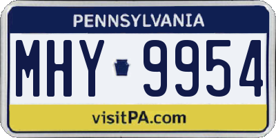 PA license plate MHY9954