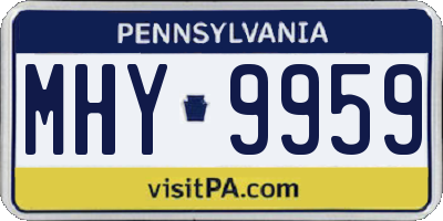 PA license plate MHY9959