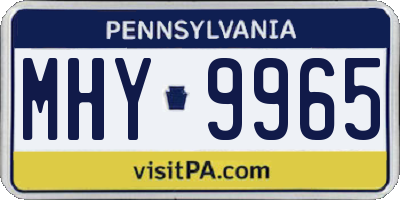 PA license plate MHY9965