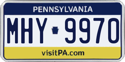 PA license plate MHY9970