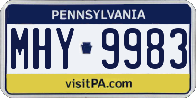 PA license plate MHY9983
