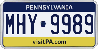 PA license plate MHY9989