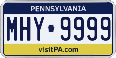 PA license plate MHY9999