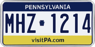 PA license plate MHZ1214