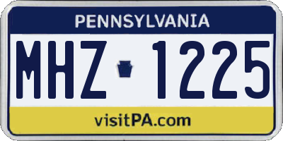 PA license plate MHZ1225