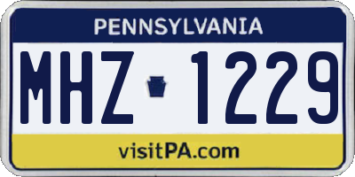 PA license plate MHZ1229
