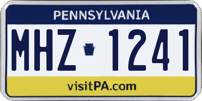 PA license plate MHZ1241