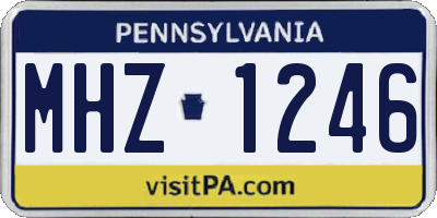 PA license plate MHZ1246