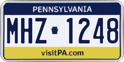 PA license plate MHZ1248