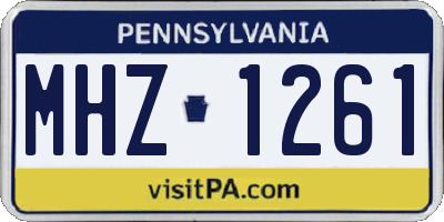 PA license plate MHZ1261