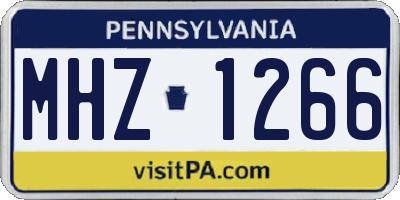 PA license plate MHZ1266