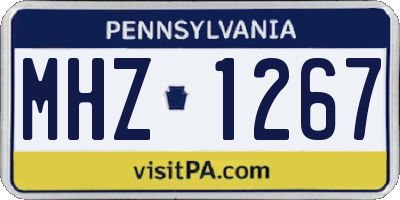 PA license plate MHZ1267