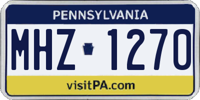 PA license plate MHZ1270