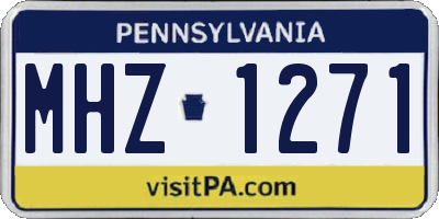 PA license plate MHZ1271