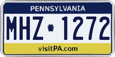 PA license plate MHZ1272