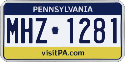PA license plate MHZ1281