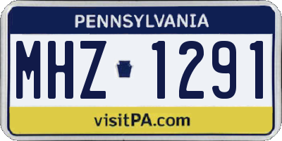 PA license plate MHZ1291