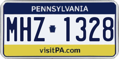 PA license plate MHZ1328