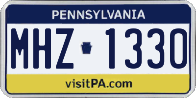 PA license plate MHZ1330