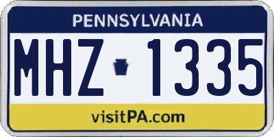 PA license plate MHZ1335