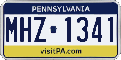 PA license plate MHZ1341