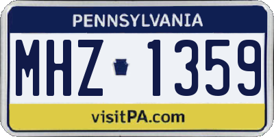 PA license plate MHZ1359