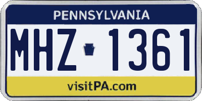 PA license plate MHZ1361