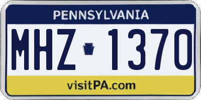 PA license plate MHZ1370