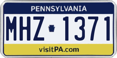 PA license plate MHZ1371