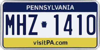 PA license plate MHZ1410