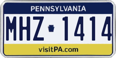 PA license plate MHZ1414