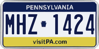 PA license plate MHZ1424
