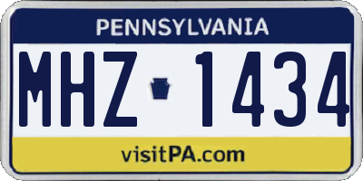 PA license plate MHZ1434