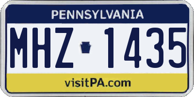 PA license plate MHZ1435