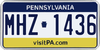 PA license plate MHZ1436
