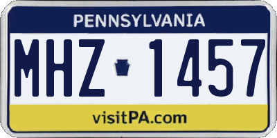 PA license plate MHZ1457