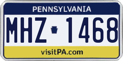 PA license plate MHZ1468