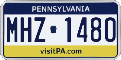 PA license plate MHZ1480